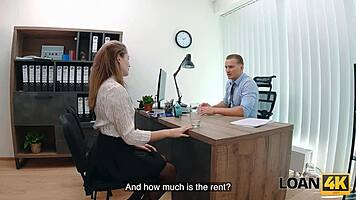 Naughty Babe Seduces Stranger in Office, Gets Spanked