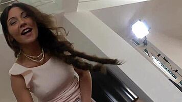 Classy european rubs her box