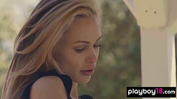 Skinny Busty Teen Blondie Miss Zita Strips Naked Outdoors