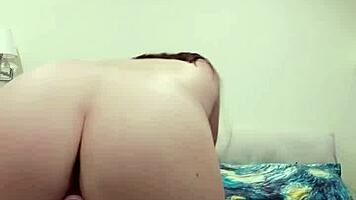 barely legal pale teen with puffy nipples masturbates