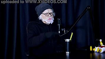 safada performs sensual stripper show revealing breasts after denying transsexual suggestion and recalling virginity loss