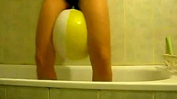 Sophie Masturbating With Balloons In Living Room And Bathroom