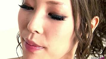 Petite Japanese teen gets deep creampie in massage parlour