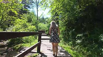 Remote Controlled Vibrator in Park - Sweet Girl Gets an Orgasm