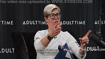 feeling overwhelmed by sharing petite blonde and ebony pornstars in intense interracial fucking