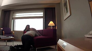 Secret audition with tall busty Japanese college model.