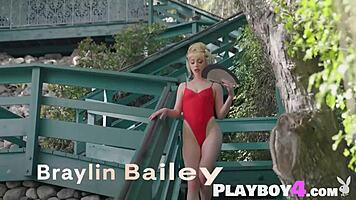 Sexy Blonde Teen with Big Ass Poses Totally Naked Looking Amazing