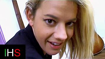 Beautiful blonde girl gets fucked in the ass with intense anal action