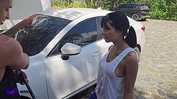 Sex In A Public Car Wash - Max Betancur And Athenea Rosse