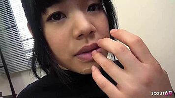 Petite japanese young woman with big natural tits first time blowbang bukkake facial at uncensored jav