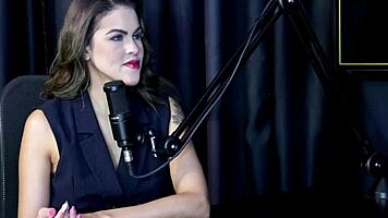 reh queen in sheer red lingerie avoids vibrators and pleasures a voyeur in bisexual group sex