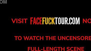 Busty 18yo blonde nympho mouth stretched and stuffed by massive cock!