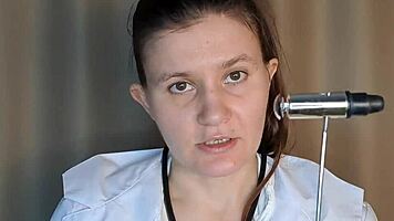 Toxic russian doctor dominates during examination