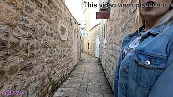 Romantic walk turns steamy with a vibrator in my pussy