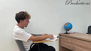 student seduces classmate and fucks in class