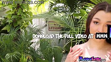 Smoking hot naked brunette teen 18+ barbie ann watering herself by the pool