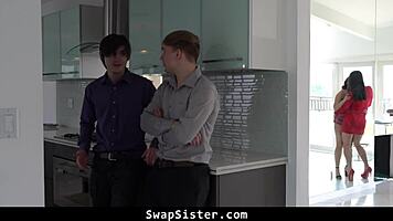 pervert stepbrothers just want to swap and fuck their smoking hot stepsisters - swapsister