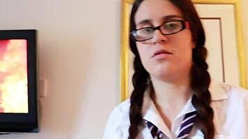 Naughty british college student sucks cock