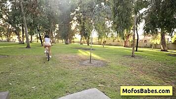 Lovely brunette seduces friend with big boobs and ass