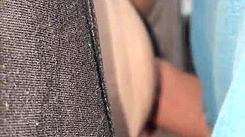 She casually enjoys him cumming in her panties before pulling them up