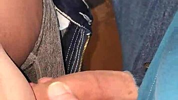 She casually enjoys him cumming in her panties before pulling them up