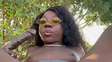 Lola Black XXX Playing With Her Pussy Outside!