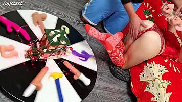 double win two thrusting dildos destroying her tight pussy