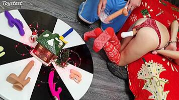 double win two thrusting dildos destroying her tight pussy