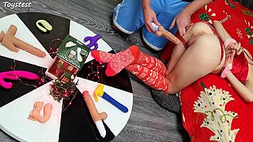 double win two thrusting dildos destroying her tight pussy