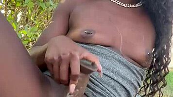 Lola Black XXX Playing With Her Pussy Outside!