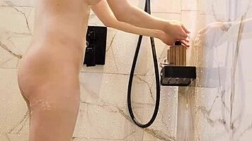 bathing of black hair japanese girl