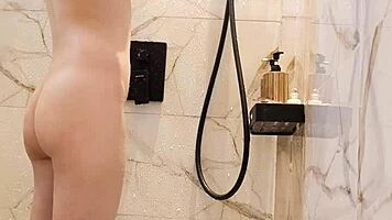 bathing of black hair japanese girl