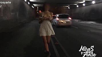 Exhibit on Garibaldi Slope Chilanga Lifts Dress for Drivers