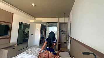 Perfect POV Skirt Lift Drains Cum on Ass