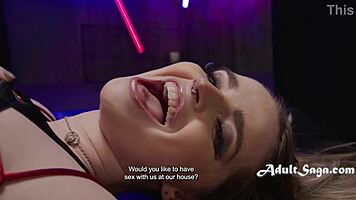 Teenage TS picked up by two curvy girls for some action