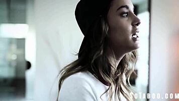 Ignorant guy tries converting lesbian Uma Jade straight with big cock