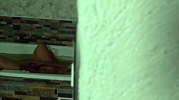 Roommate spies on Dana Barzagli and Luna masturbating in jacuzzi