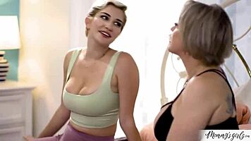 busty women engaging in tribbing