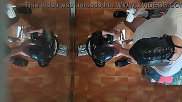 Milf in sexy clothes stockings and high heels fucked in mouth and doggy style with repeated orgasms