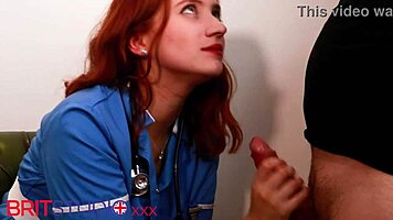 Sexy Nurse Greene Wanks Patient And Plays With Cum In Hospital