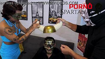 Annie sits on presenter's lap for interview