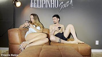 Blonde Brazilian Teen Cums Hard First Time