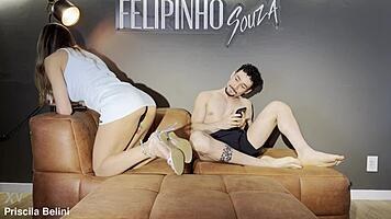 Blonde Brazilian Teen Cums Hard First Time