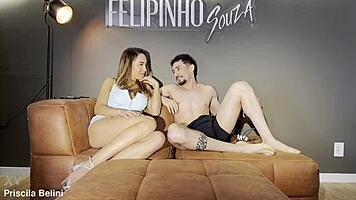 Blonde Brazilian Teen Cums Hard First Time