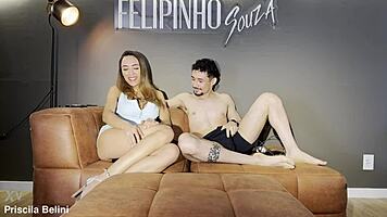 Blonde Brazilian Teen Cums Hard First Time