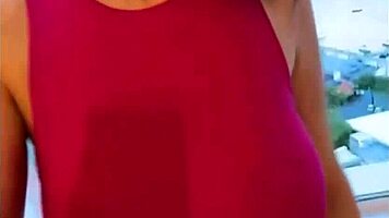 Does she suck those big milky tits?