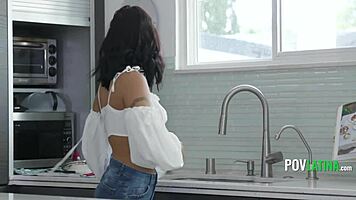 hey, while the wife's away, this latina babysitter comes to play with me