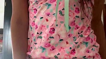 Look at this innocent girl in pajamas spy camera