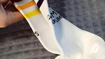 dirty step sister bought socks special to tease my dick