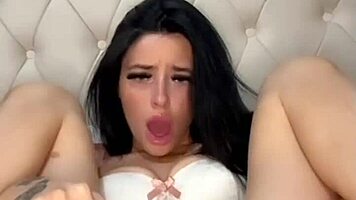 Horny british teen european brunette slut plays with herself to orgasm in hd webcam